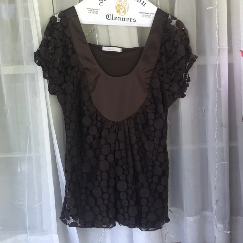 Brown lace top